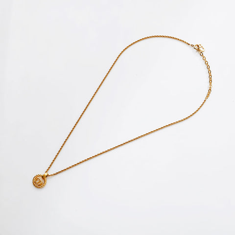 Christian Dior CD logo Necklace gold WS21883