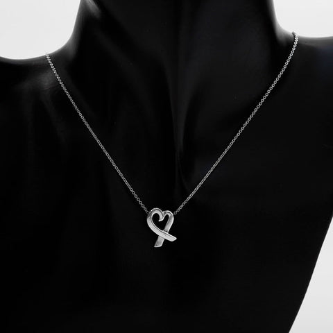 TIFFANY&Co. Wrapping Heart 925 Necklace Silver WS21884