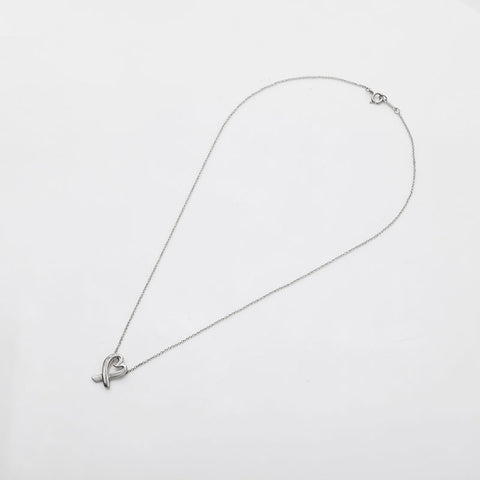 TIFFANY&Co. Wrapping Heart 925 Necklace Silver WS21884