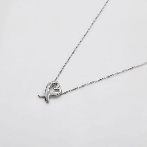 TIFFANY&Co. Wrapping Heart 925 Necklace Silver WS21884