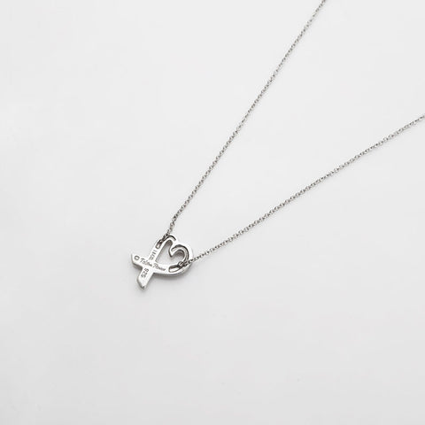 TIFFANY&Co. Wrapping Heart 925 Necklace Silver WS21884