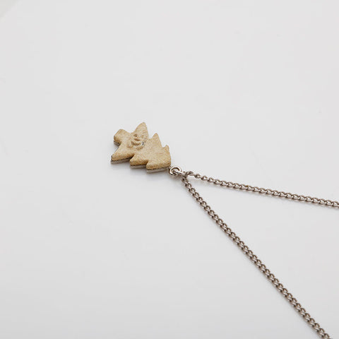 CHANEL 03A Christmas Tree Motif COCO Mark 2003 Necklace Silver WS21885