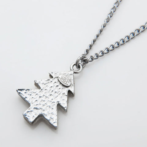 CHANEL 03A Christmas Tree Motif COCO Mark 2003 Necklace Silver WS21885