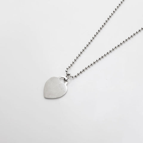 TIFFANY&Co. Heart Return to Plate Ball Chain Necklace Silver WS21887