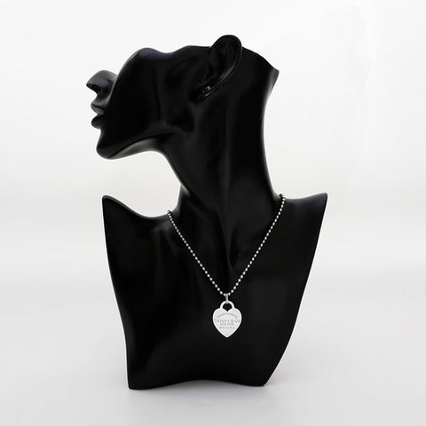 TIFFANY&Co. Heart Return to Plate Ball Chain Necklace Silver WS21887
