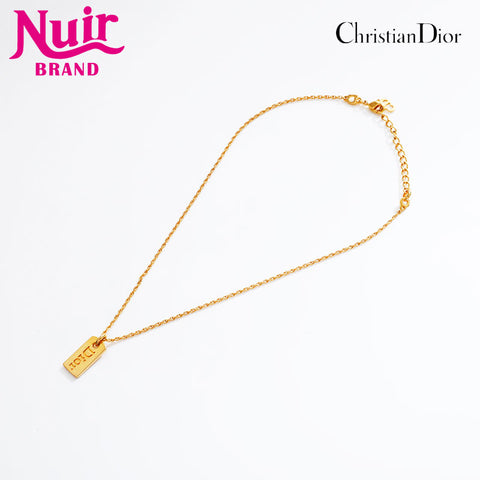Christian Dior Logo plate Necklace gold WS21890