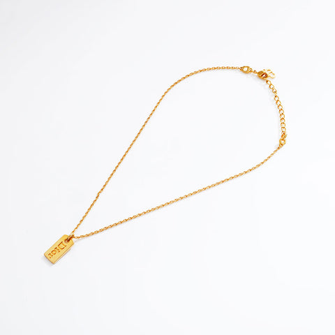 Christian Dior Logo plate Necklace gold WS21890