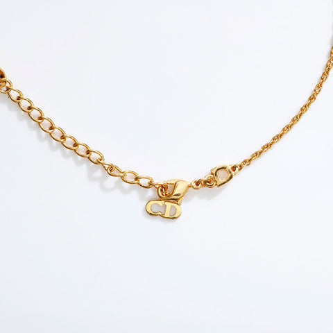 Christian Dior Logo plate Necklace gold WS21890