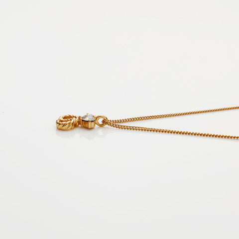Christian Dior CD logo rhinestone Necklace gold WS21891