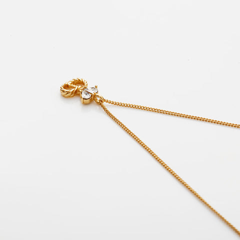 Christian Dior CD logo rhinestone Necklace gold WS21891