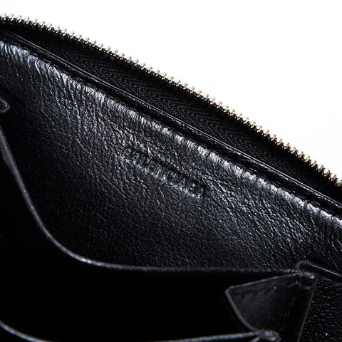 BALENCIAGA Leather Logo Everyday Card Case Compact Wallet Coin case black WS21892