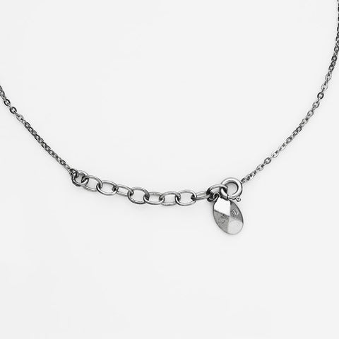Christian Dior Logo rhinestone Necklace Silver WS21896