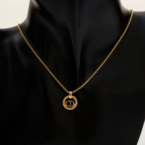 Christian Dior CD logo Necklace gold WS21897