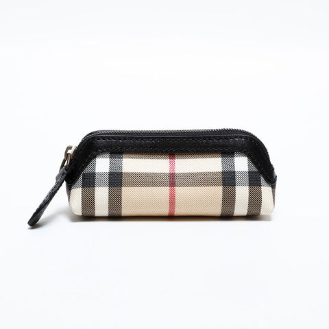 バーバリー BURBERRY チェック ポーチ PVC ベージュ WS21900