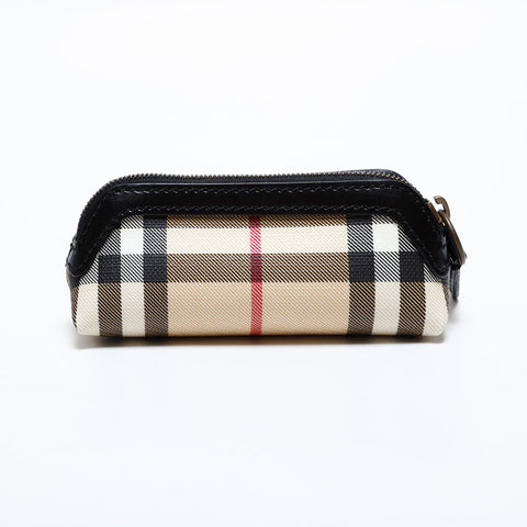 バーバリー BURBERRY チェック ポーチ PVC ベージュ WS21900