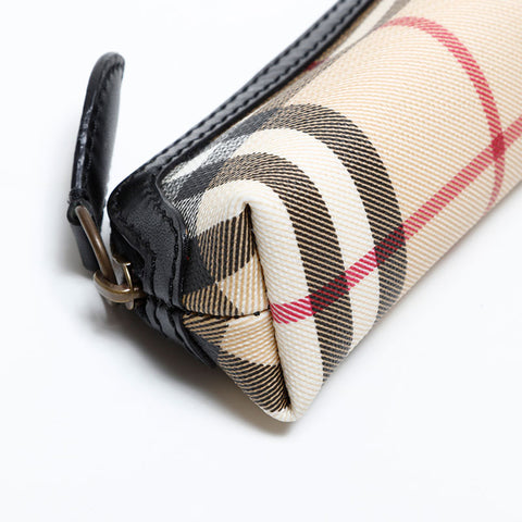 バーバリー BURBERRY チェック ポーチ PVC ベージュ WS21900
