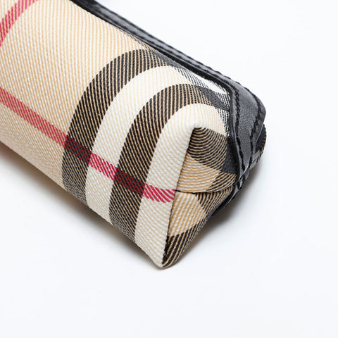 バーバリー BURBERRY チェック ポーチ PVC ベージュ WS21900