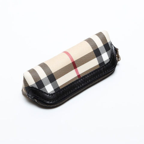 バーバリー BURBERRY チェック ポーチ PVC ベージュ WS21900