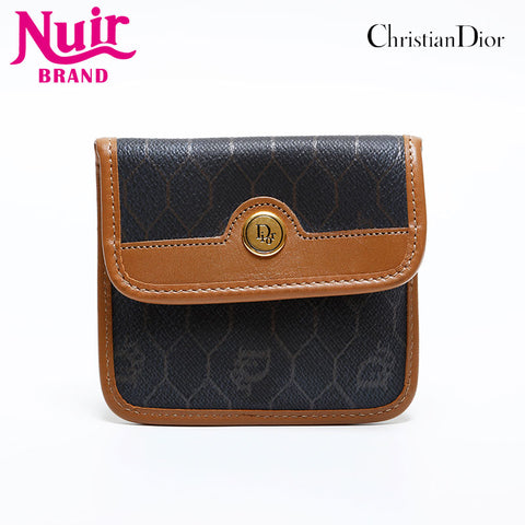 Christian Dior PVC Honeycomb Pattern Coin case black WS21904