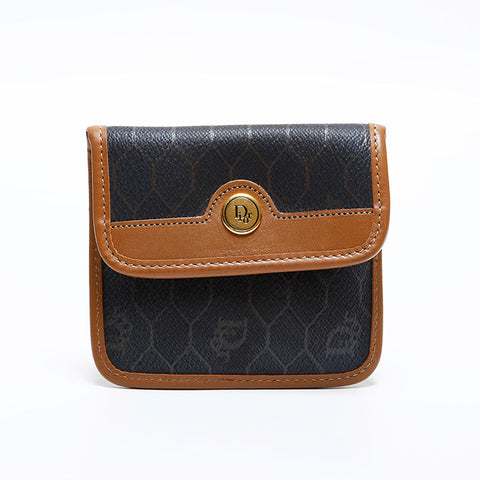 Christian Dior PVC Honeycomb Pattern Coin case black WS21904