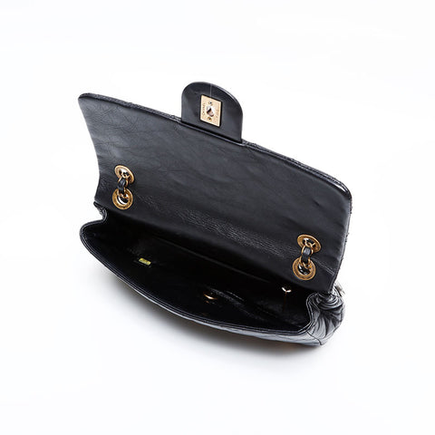 CHANEL 20 Series 2014-2015 Medal Coin Matelasse Chain Shoulder Bag black WS21908