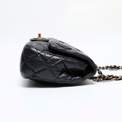 CHANEL 20 Series 2014-2015 Medal Coin Matelasse Chain Shoulder Bag black WS21908