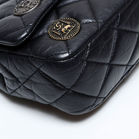 CHANEL 20 Series 2014-2015 Medal Coin Matelasse Chain Shoulder Bag black WS21908