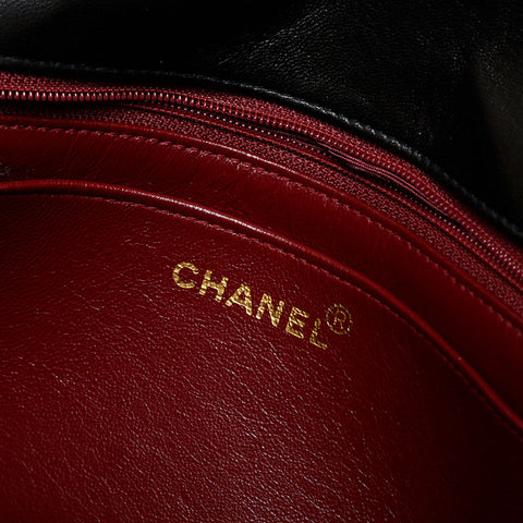 CHANEL No. 2 1991-1994 Lambskin COCO Mark Flap Matelasse Shoulder Bag black WS21909