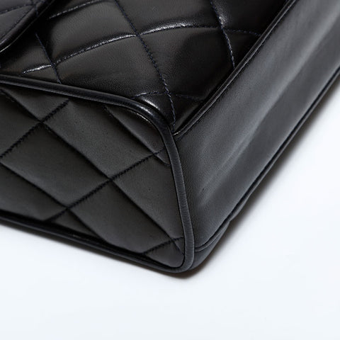 CHANEL No. 2 1991-1994 Lambskin COCO Mark Flap Matelasse Shoulder Bag black WS21909