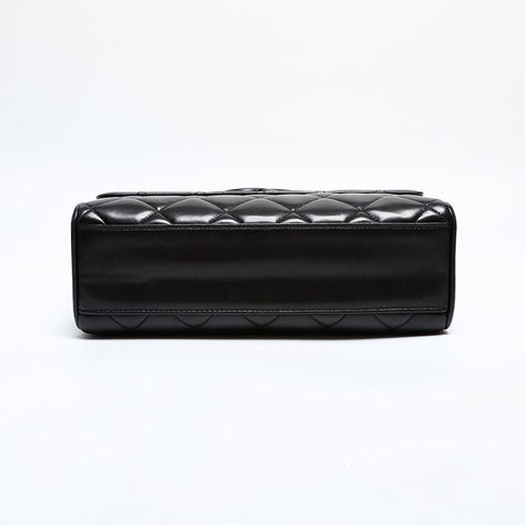 CHANEL No. 2 1991-1994 Lambskin COCO Mark Flap Matelasse Shoulder Bag black WS21909