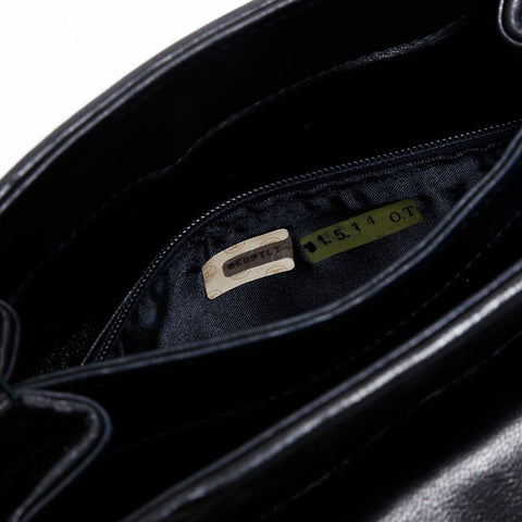 CHANEL 1989-1991 Series 1 Lambskin Mini Chain Matelasse Shoulder Bag black WS21910