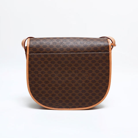 セリーヌ CELINE マカダム PVC フラップ ショルダーバッグ ブラウン WS21911