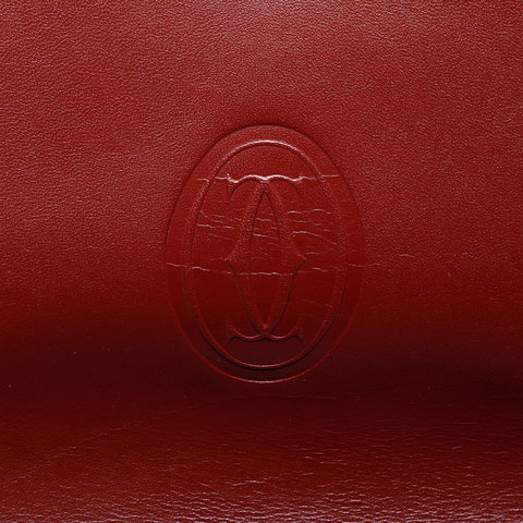 カルティエ CARTIER レザー マスト ドゥ トップハンドル ハンドバッグ ブラウン WS21912