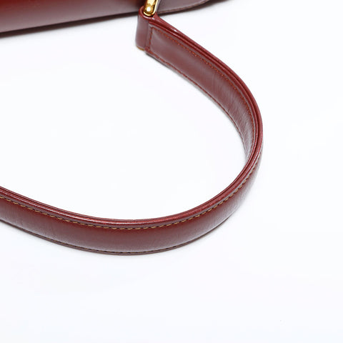 カルティエ CARTIER レザー マスト ドゥ トップハンドル ハンドバッグ ブラウン WS21912