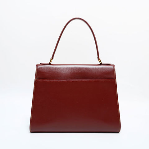 カルティエ CARTIER レザー マスト ドゥ トップハンドル ハンドバッグ ブラウン WS21912