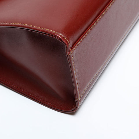 カルティエ CARTIER レザー マスト ドゥ トップハンドル ハンドバッグ ブラウン WS21912