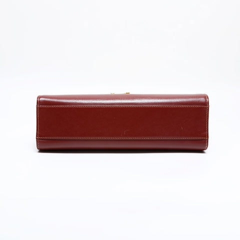 カルティエ CARTIER レザー マスト ドゥ トップハンドル ハンドバッグ ブラウン WS21912