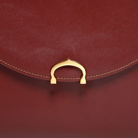 カルティエ CARTIER レザー マスト ドゥ トップハンドル ハンドバッグ ブラウン WS21912