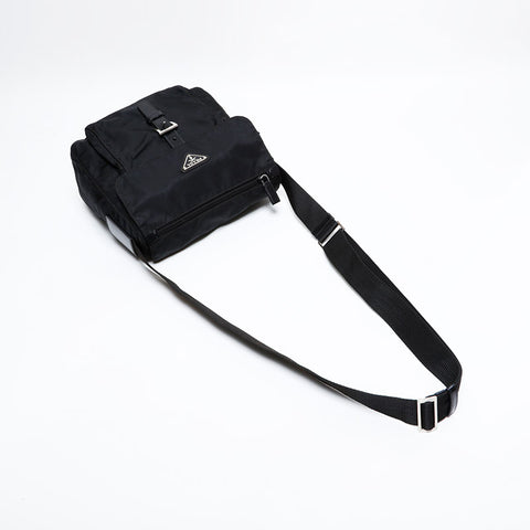 PRADA Nylon triangle logo Shoulder Bag black WS21918