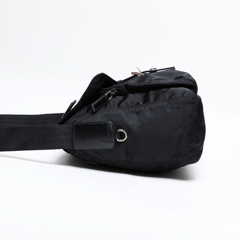 PRADA Nylon triangle logo Shoulder Bag black WS21918