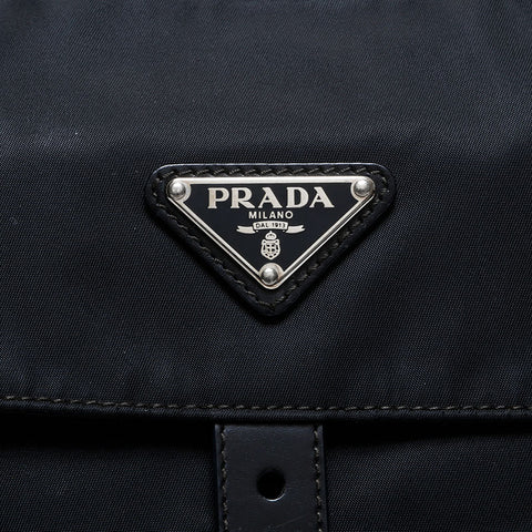 PRADA Nylon triangle logo Shoulder Bag black WS21918