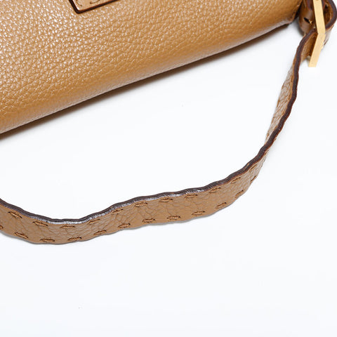 FENDI Leather Selleria Mamma Bucket Shoulder Bag beige WS21922