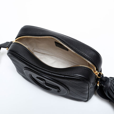 GUCCI Blondie Leather Camera Shoulder Bag black WS21924
