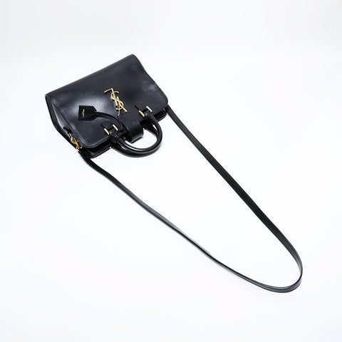 YVES SAINT LAURENT Baby Cabas 2way Leather Handbag black WS21925