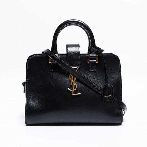 YVES SAINT LAURENT Baby Cabas 2way Leather Handbag black WS21925