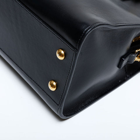YVES SAINT LAURENT Baby Cabas 2way Leather Handbag black WS21925