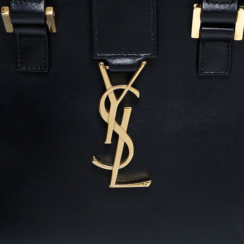YVES SAINT LAURENT Baby Cabas 2way Leather Handbag black WS21925