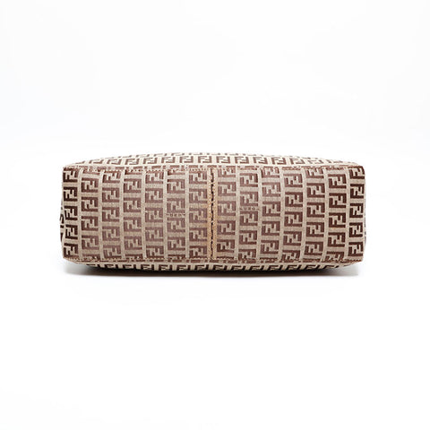 FENDI Mamma Zucchino Canvas Shoulder Bag Brown WS21929
