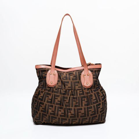 FENDI canvas zucca Tote Bag Brown WS21930