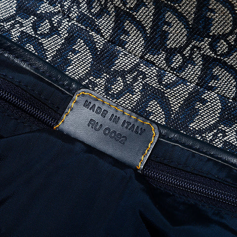 Christian Dior Trotter Saddlebag Canvas Shoulder Bag Navy WS21932